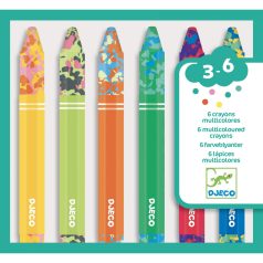   Többszínű viasz kréta - Kreatív - 6 multicoloured flower crayons - DJ09006