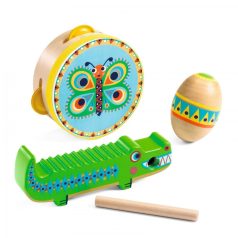   Hangszer szett - Csörgődob, csörgő, guiro - Set of percussions: tambourine, maracas, guiro - DJ06031