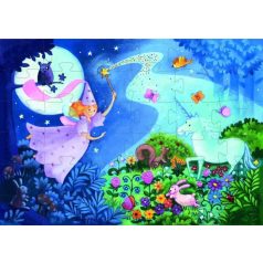   Tündérke és az Unikornis, 36 db-os formadobozos puzzle - The fairy and the unicorn - 36 pcs - Djeco