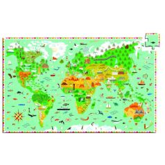   A föld térképe, 200 db-os megfigyelő puzzle - Around the world + booklet - Djeco