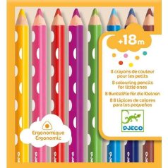   Vastag ceruza - 8 színű ceruza szett a legkisebbeknek - Colouring pencils for little ones - Djeco