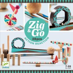   Gurul és borul - Dominós golyópálya 28 db-os - Zig & Go - 28 pcs - Djeco