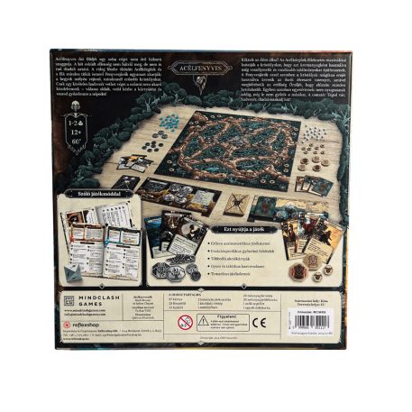 Acélfenyves társasjáték és promókártya