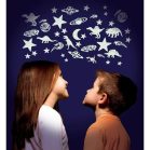 Glow csillagok és dinoszauruszok foszforeszkáló matricaszett