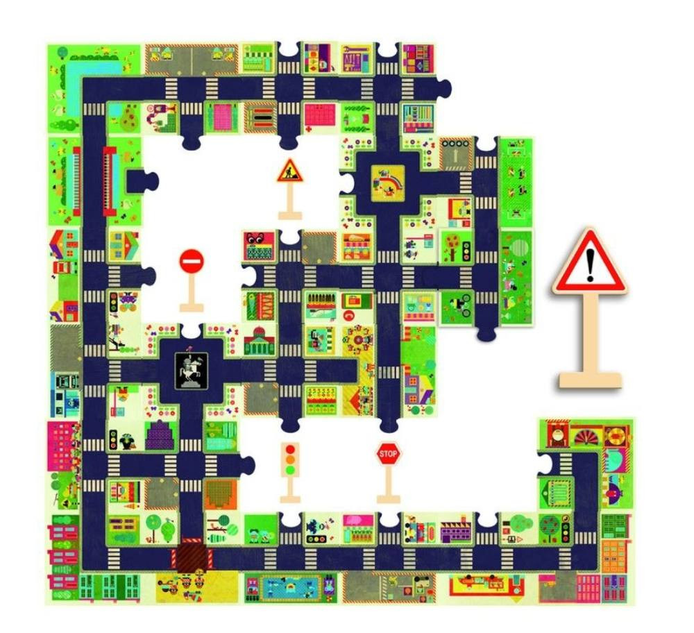 Város 24 db-os óriás puzzle - The city - Djeco