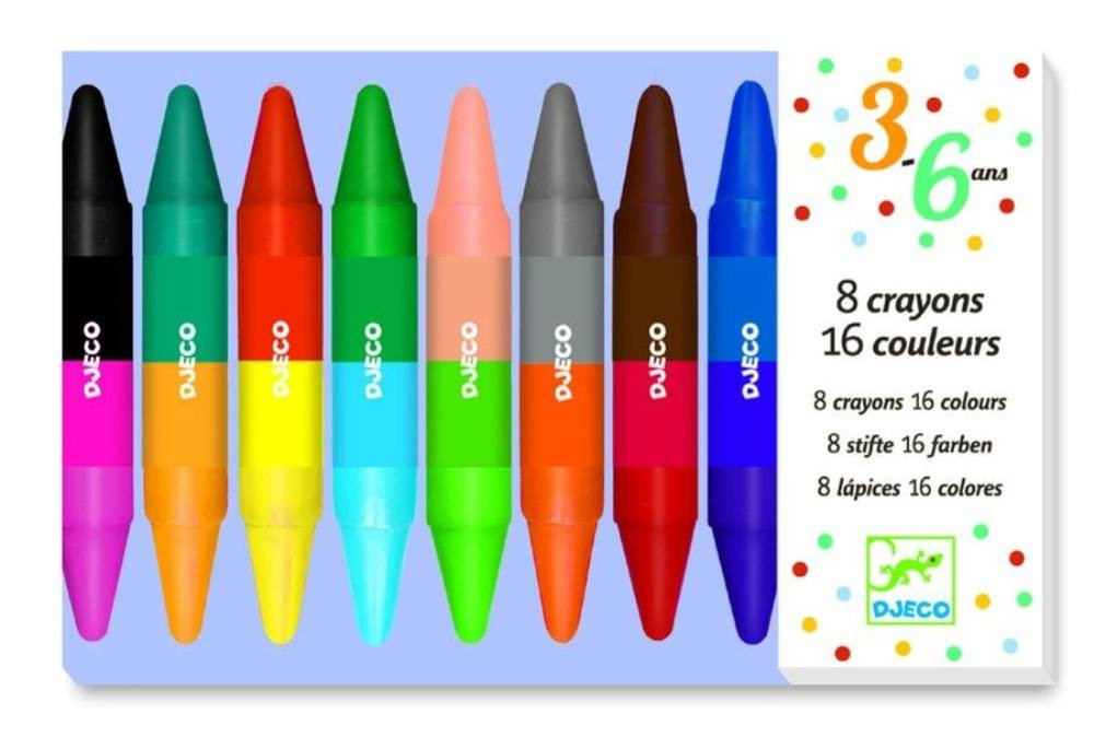 Zsírkréta 8db-os dupla végű - 8 twin crayons - Djeco