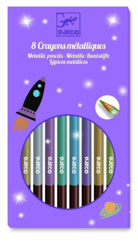 Színes ceruza 8 színű metál kivitelben - 8 metallic pencils - Djeco