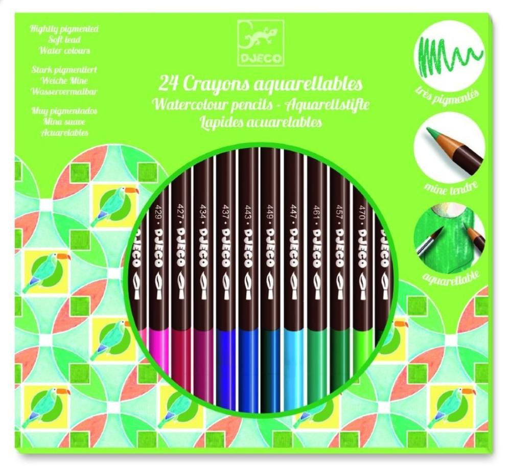Akvarell ceruzák, 24 színben - 24 watercolour pencils - Djeco