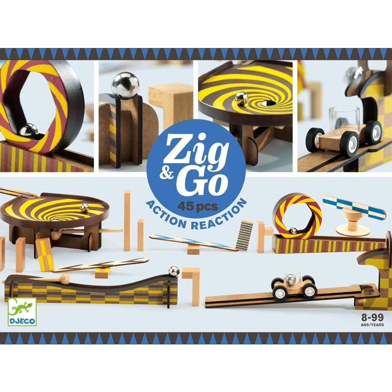 Gurul és borul - Dominós golyópálya 45 db-os - Zig & Go - 45 pcs - Djeco