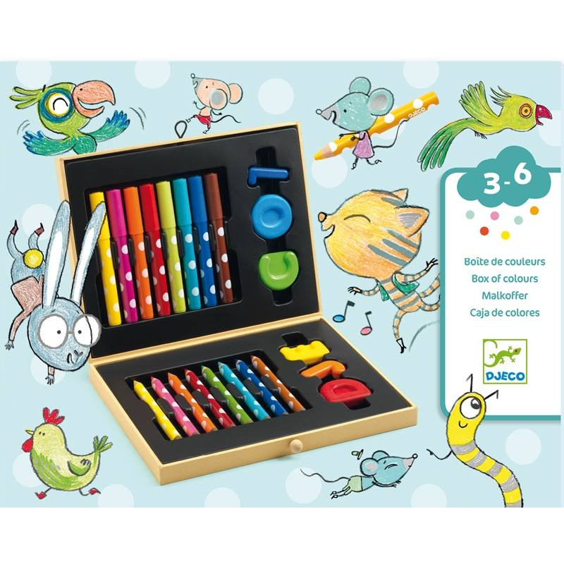 Kicsik művészkészlete - Művész készlet - Box of colours for toddlers - DJ09010