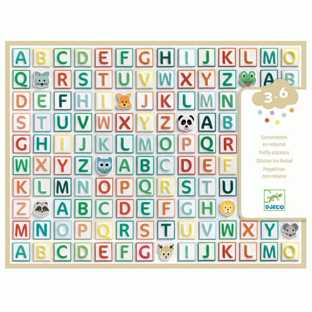 Betű gyűjtemény - Domború matrica 122 db - Alphabet stickers - DJ09078